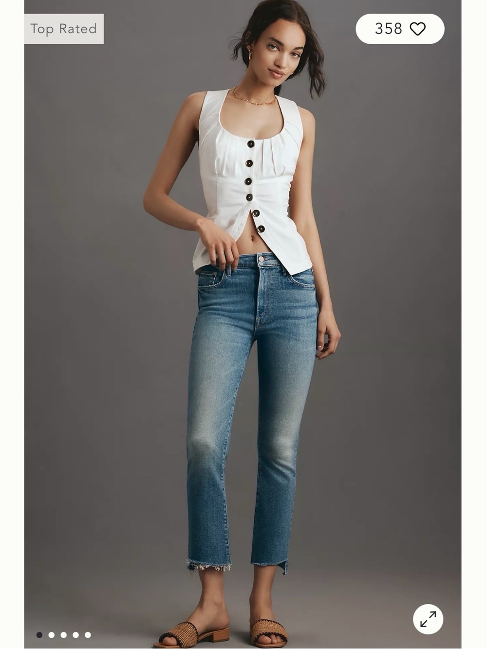 MOTHER The Insider Crop Step Fray Jeans